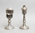 Dorchester Massachusetts pewter whale oil lamp earlymid 19th c
