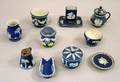 Ten Small Wedgwood Dark Blue Jasper Dip Items