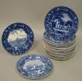 Twentyfive Wedgwood Blue Transfer Printed Historical Plates