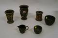 Six Wedgwood Black Basalt Items