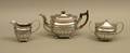 New England pewter three piece tea service earlymid 19th c