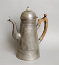 American pewter lighthouse form coffee pot attributed to Israel Trask Beverly Massachusetts earlymid 19th c