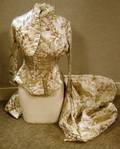 Victorian Champagne Floral Brocade Silk Bodice