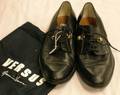 Versus Gianni Versace Mens Black Leather Dress Shoes