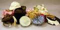 Fourteen 1940s60s Era Ladys Hats and Two Velvet Head Bands
