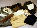 Group of Victorian Clothing Parts and Assorted Fabric Remnants