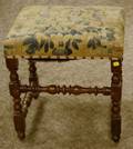 William  Mary Style Tapestry Upholstered Turned Walnut Stool