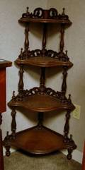 Victorian Walnut Graduate FourTier Corner WhatNot