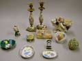 Twelve Assorted European Decorated Porcelain Table Items