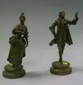 Pair of Patinated Cast Metal 18th Century Figures