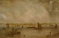 Framed Lithograph of a Boston Harbor Scene