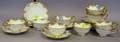Set of Ten Cauldon Gilt and Rose Decorated Porcelain Teacups and Saucers