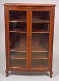 Edwardian Inlaid Mahogany Bowfront TwoDoor Book Cabinet