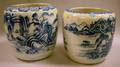 Two Japanese Blue and White Decorated Porcelain Jardinieres