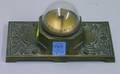 ThermoVane Art Deco Egyptian Revival Gilt Cast Bronze Desk Thermometer