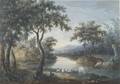 Attributed to John Laporte British 17611839 Bucolic Landscape with a Castle