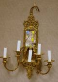 Italianstyle Cast Giltmetal FiveLight Mirrored Wall Sconce
