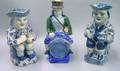 Two Blue and White Tin Glazed Toby Jugs and a St Clement Handpainted Faience Toby Jug