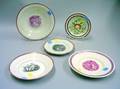 Five Assorted English Pink Lustre and Transfer Scenic Decorated Plates