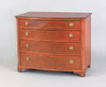 Pennsylvania Federal cherry bowfront chest of drawers ca 1805