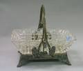 Hartford Silver Plate Co Aesthetic Silver Plate and Colorless Pressed Glass Brides Basket