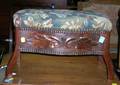 Empire Upholstered Mahogany Veneer Footstool
