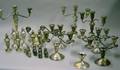 Five Weighted Sterling Silver Convertible Candelabra Three Candleholders and Eighteen Shakers