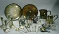 Large Group of Assorted Silver Plated Hollowware and Flatware