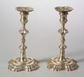 Pair of Queen Anne Style Sterling Silver Candlesticks