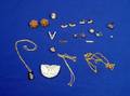 Group of Fifteen Pearl Nephrite Coral and Gold Jewelry Items