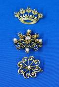 Three Antique Gemset Pins