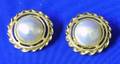 14kt Gold Framed Mabe Pearl Earrings