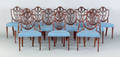 Set of twelve George III mahogany dining chairs ca 1785