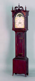 Pennsylvania stained pine tall case clock ca 1820