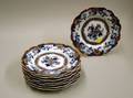 Set of Eight English Imari Palette Ironstone Plates