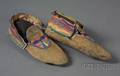 Great Lakes Beaded and Silk Applique Hide Moccasins