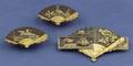 Shakudo Fan Brooch and Cuff Buttons