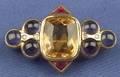 18kt Gold and Gemset Brooch
