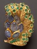 18kt Gold and Gemset Flower Clip Buccellati