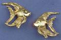 18kt Gold and Diamond Fish Earclips
