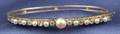 Antique Pearl and Diamond Bangle Bracelet