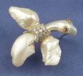 Freshwater Pearl Diamond and Yellow Diamond Duck Pin Ruser