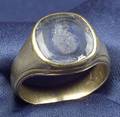 18kt Gold and Sapphire Intaglio Ring