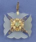 Antique Chalcedony Maltese Cross Pendant
