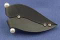 Patinated Metal Cultured Pearl and Diamond Leaf Brooch Marshs