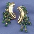 18kt Bcolor Gold and Emerald Earclips France
