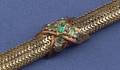 Antique 14kt Gold Emerald and Diamond Bracelet