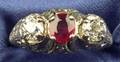 Art Deco Platinum Ruby and Diamond Ring