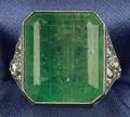 Art Deco Platinum Emerald and Diamond Ring