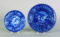 Two historical blue Staffordshire plates 19th c